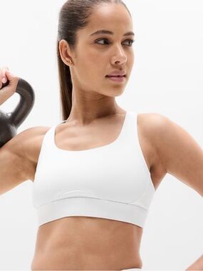 Athleta White Interval Sports Bra, Med